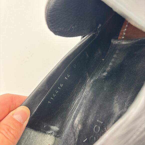 Gucci Double G Leather Penny Loafers Dress Shoes Men's 13.5-14D READ - Picture 11 of 12